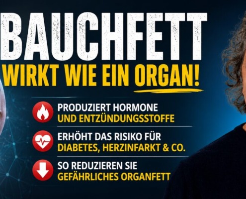 René Gräber erklärt, warum viszerales Bauchfett wie ein hormonaktives Organ wirkt und das Risiko für Diabetes, Herzinfarkt und chronische Entzündungen erhöht.
