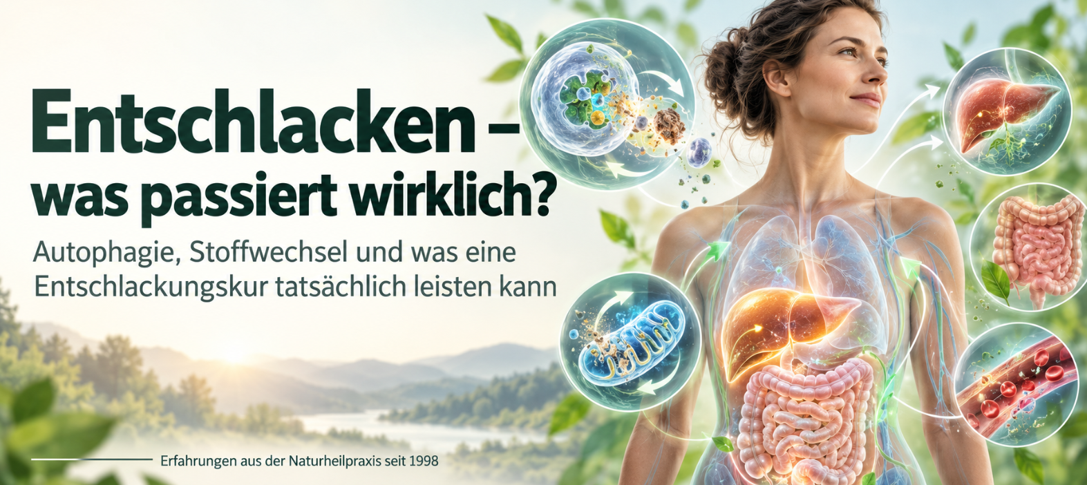 Entschlackungskur mit Autophagie, Stoffwechsel, Leber, Darm und zellulären Recyclingprozessen