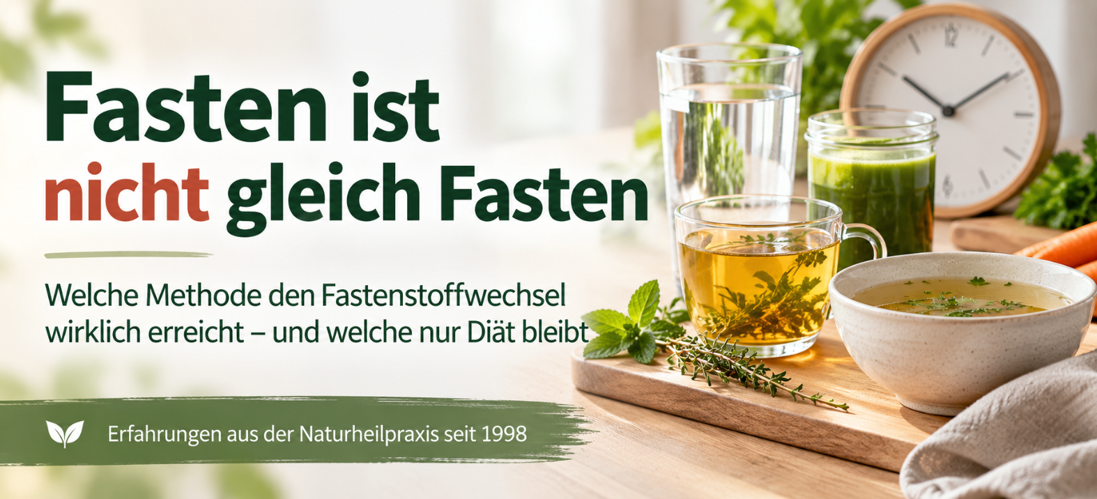 Fastenmethoden im Vergleich – Buchinger-Fasten, Intervallfasten, Basenfasten und weitere Varianten des Heilfastens