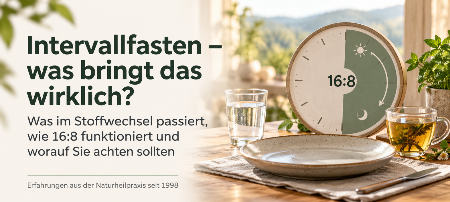 Intervallfasten 16:8 – Fastenfenster, Stoffwechsel und Wirkung auf den Körper